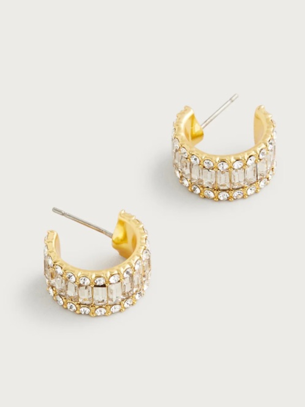 J crew Baguette cubic zirconia hoop earrings